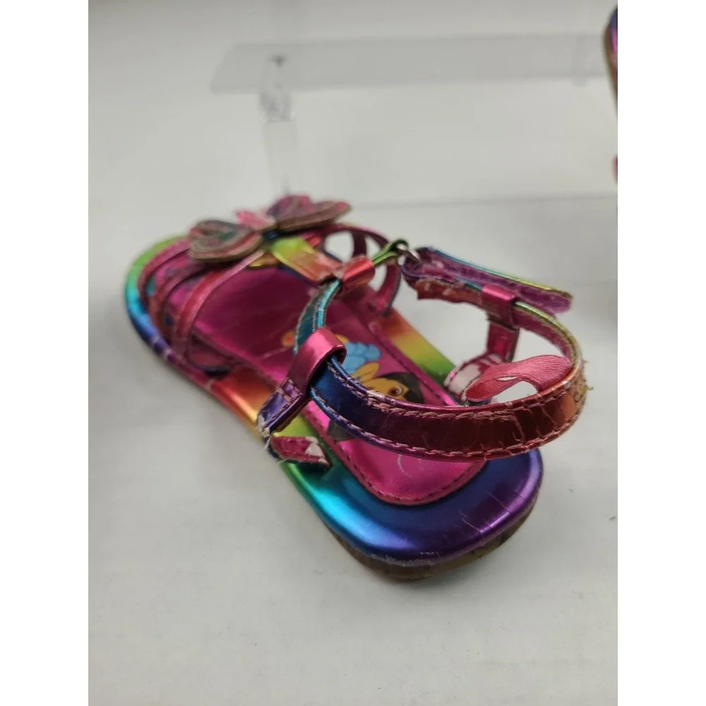 Vintage Dora The Explorer Toddler Girl Shoes Sandal Size‎ 7 Y2K Rainbow Strap - Picture 11 of 16